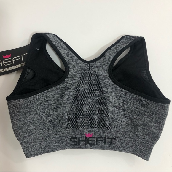 SHEFIT Lounge Bra Graphite Gray Black Size Small Sports Bra Workout Athletic NWT - Picture 9 of 13